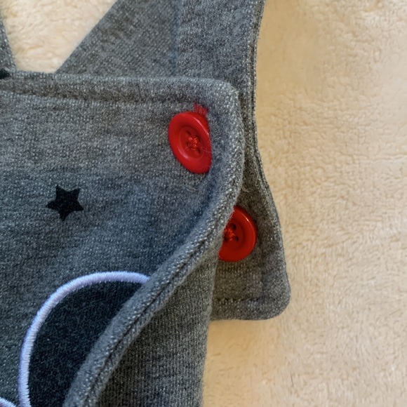 Disney Baby 6-9M Gray Overalls Shorts EUC - Picture 6 of 7
